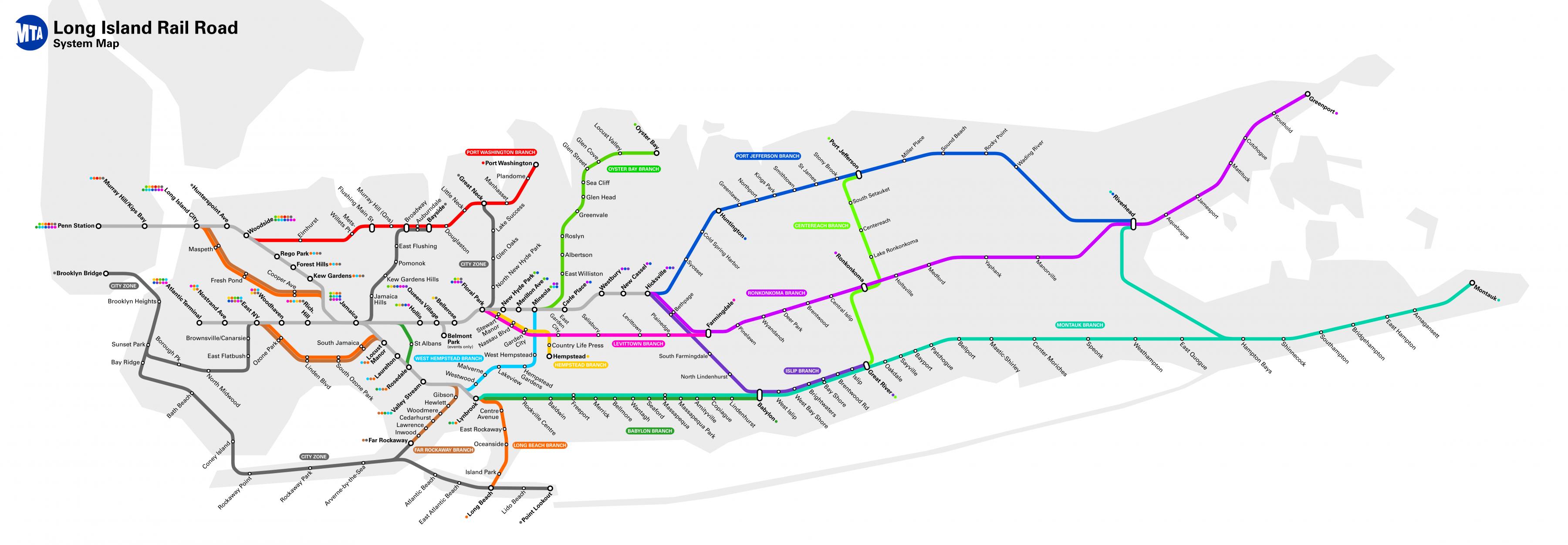 Long Island Trains Map 